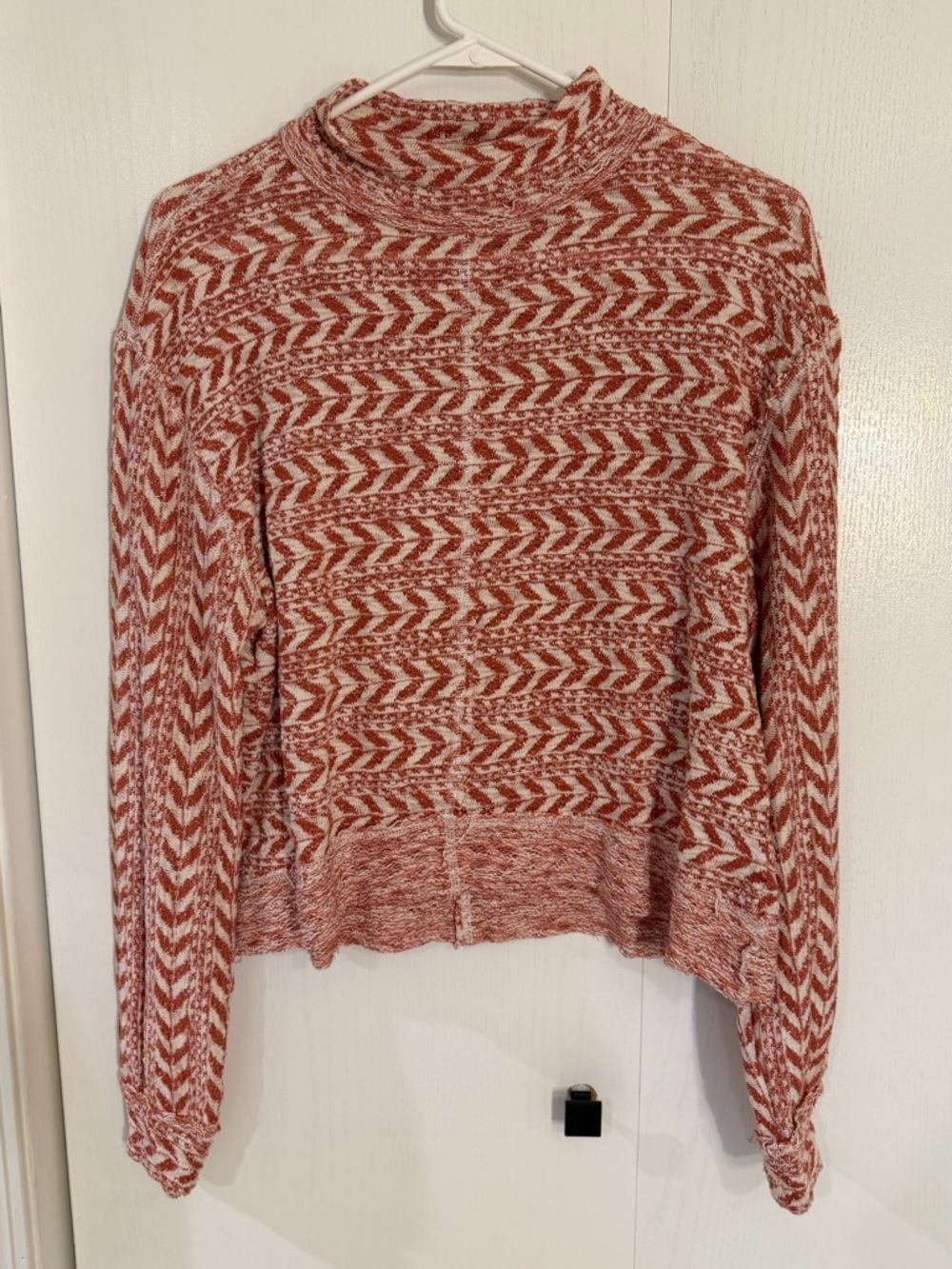 BKE Rust and Cream Chevron Turtleneck Sweater